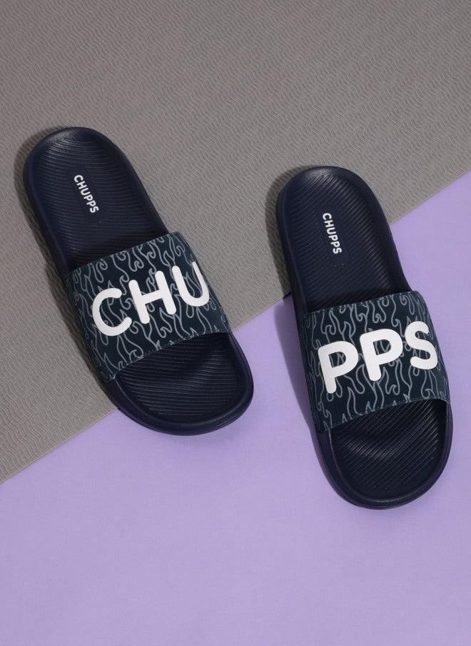 CHUPPS Navy Casual Sliders for Men - Image 1