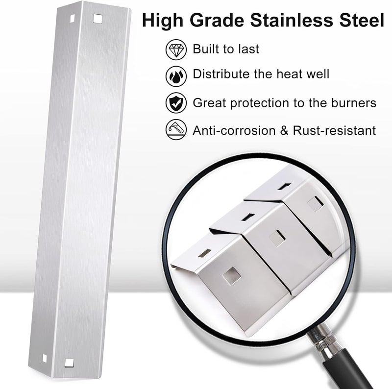 Criditpid Heat Plates Shield Replacement Parts for Char griller 5050, 5650, 3001, 5072, 3008 Grill, Stainless Steel Heat Tent Burner Cover Flame Tamers for Chargriller Duo 5050, King Griller 3008 5252 - Image 5