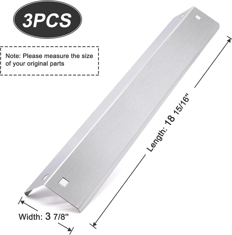 Criditpid Heat Plates Shield Replacement Parts for Char griller 5050, 5650, 3001, 5072, 3008 Grill, Stainless Steel Heat Tent Burner Cover Flame Tamers for Chargriller Duo 5050, King Griller 3008 5252 - Image 2