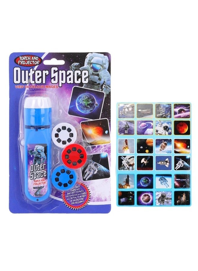 Interactive astronaut Projector Torch Light,Slide Lamp Educational Learning Bedtime Night Light for Children (24 Images)  - Image 1