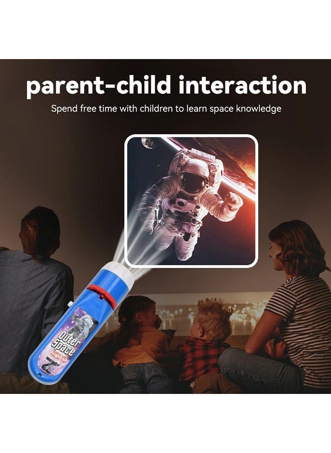 Interactive astronaut Projector Torch Light,Slide Lamp Educational Learning Bedtime Night Light for Children (24 Images)  - Image 3