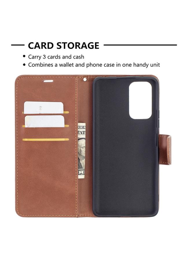 erorex Case For Xiaomi Redmi Note 10 Pro Retro Lambskin Texture Pure Color Horizontal Flip PU Leather Case with Holder & Card Slots & Wallet & Lanyard - Image 5