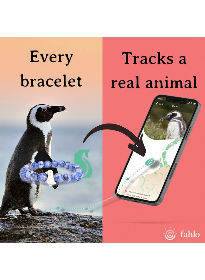 Fahlo Penguin Tracking Bracelet, Elastic, supports Global Penguin Society, one size fits most for Men and Women (Seafoam) - Image 1