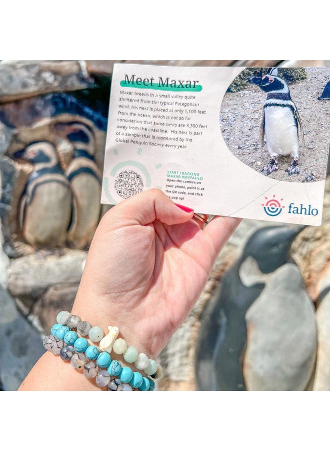 Fahlo Penguin Tracking Bracelet, Elastic, supports Global Penguin Society, one size fits most for Men and Women (Seafoam) - Image 3