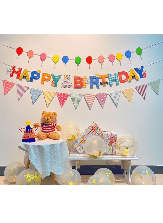 3-Pieces Happy Birthday Party Banner Decorative Set