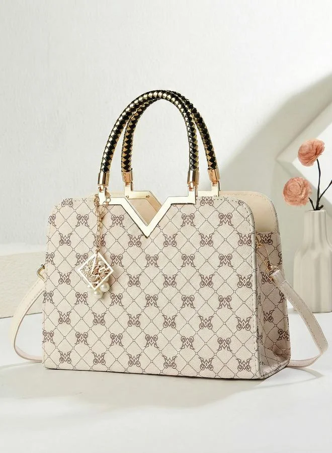 Take Two Printed Dual Handle Handbag with Drop Charm