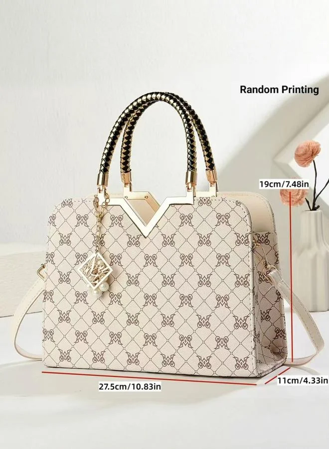 Take Two Printed Dual Handle Handbag with Drop Charm