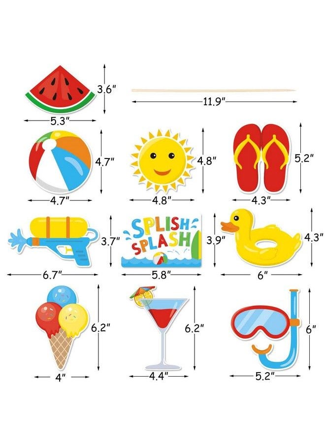 Bessmoso - 24Pack Beach Ball Birthday Party Centerpiece Sticks Table Toppers Splish Splash Party Decorations Summer Beach Ball Party Favor Pool Party Supplies - Image 1