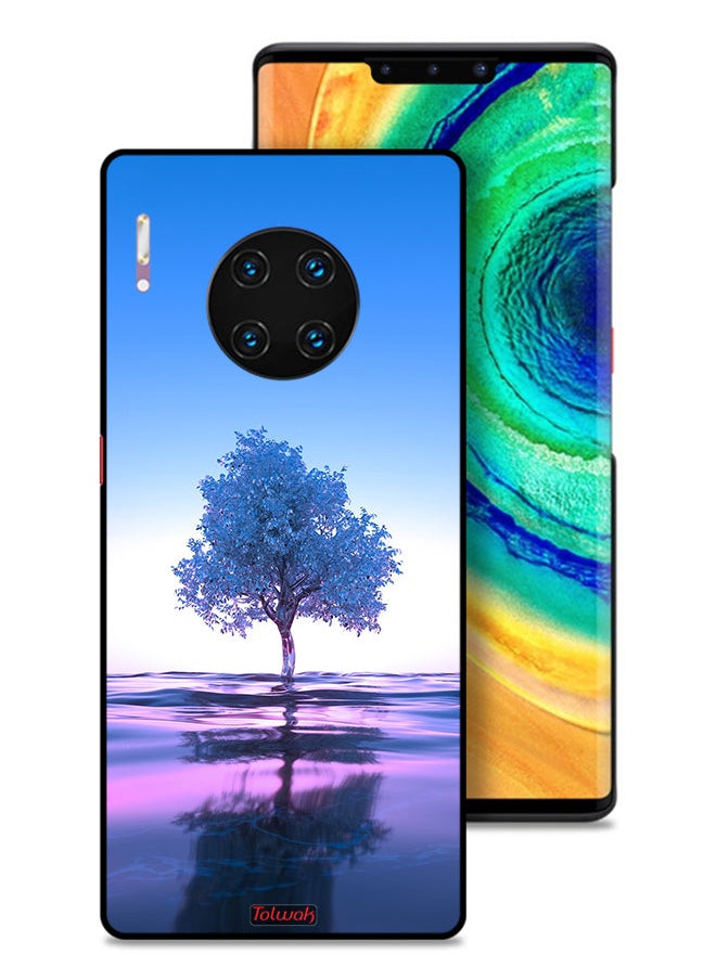 Tolwak Huawei Mate 30E Pro 5G Protective Case Cover Tree Neon Body Of Water Reflection Digital Art  - Image 1
