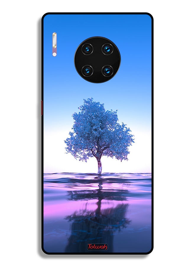 Tolwak Huawei Mate 30E Pro 5G Protective Case Cover Tree Neon Body Of Water Reflection Digital Art  - Image 2