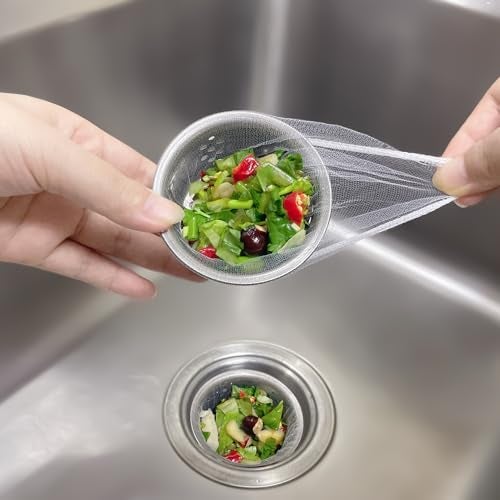 XMALL Disposable Residue Filtering Bag 200 PCS, Suitable For Collecting Garbage And Debris From Kitchen Sinks And Bathroom Drains To Prevent Blockages In Waterways, Kitchen Essentials Sink Filter Nets - Image 1