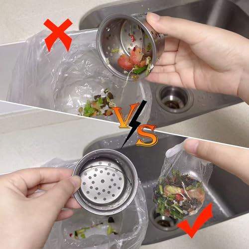 XMALL Disposable Residue Filtering Bag 200 PCS, Suitable For Collecting Garbage And Debris From Kitchen Sinks And Bathroom Drains To Prevent Blockages In Waterways, Kitchen Essentials Sink Filter Nets - Image 2