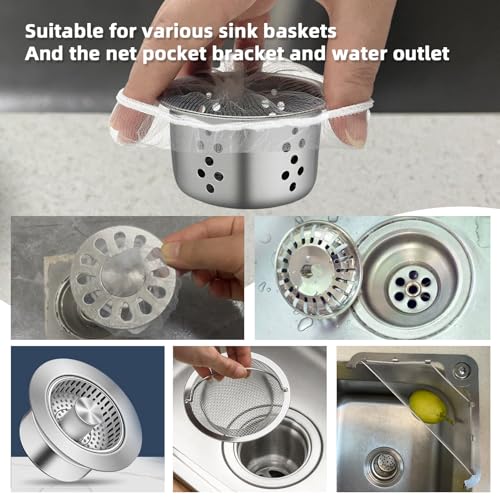 XMALL Disposable Residue Filtering Bag 200 PCS, Suitable For Collecting Garbage And Debris From Kitchen Sinks And Bathroom Drains To Prevent Blockages In Waterways, Kitchen Essentials Sink Filter Nets - Image 5