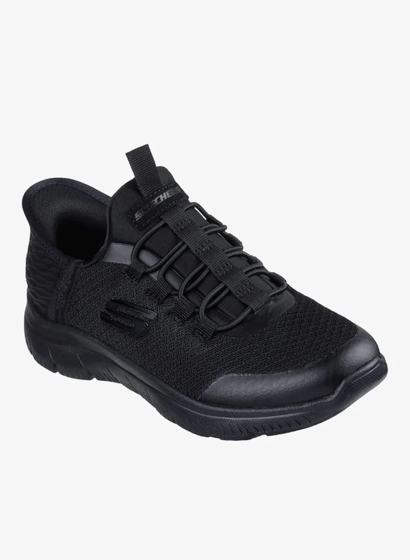 سكيتشرز أحذية رياضية للأولاد بتفاصيل شبكية وإغلاق برباط - قمم