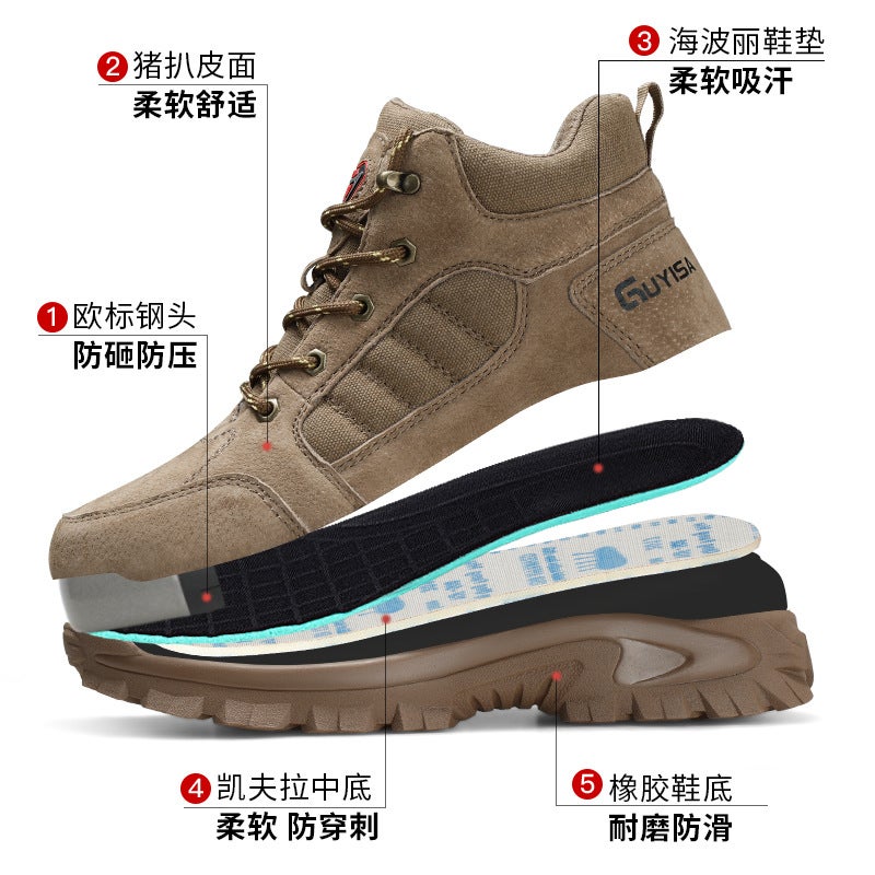 'S Popular Safety Shoes Are Anti-Smash, Anti-Puncture, High-Top Ankle Protection, Winter Wear-Resistant Work Shoes, Men'S Protective Safety Shoes - Image 3