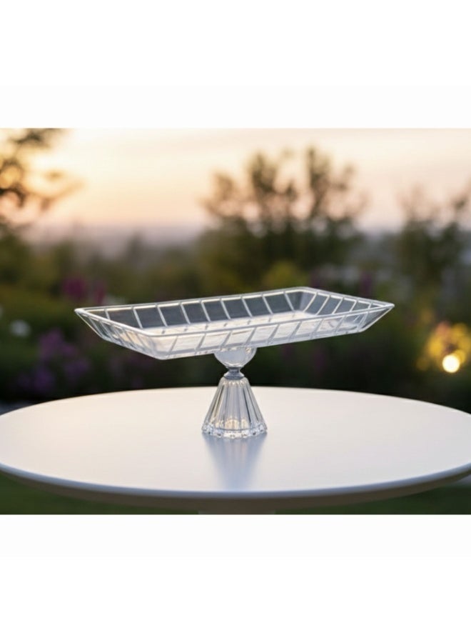 Crystal Glass Plate with Base 27x14 cm - Image 1