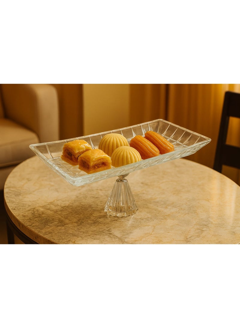 Crystal Glass Plate with Base 27x14 cm - Image 3
