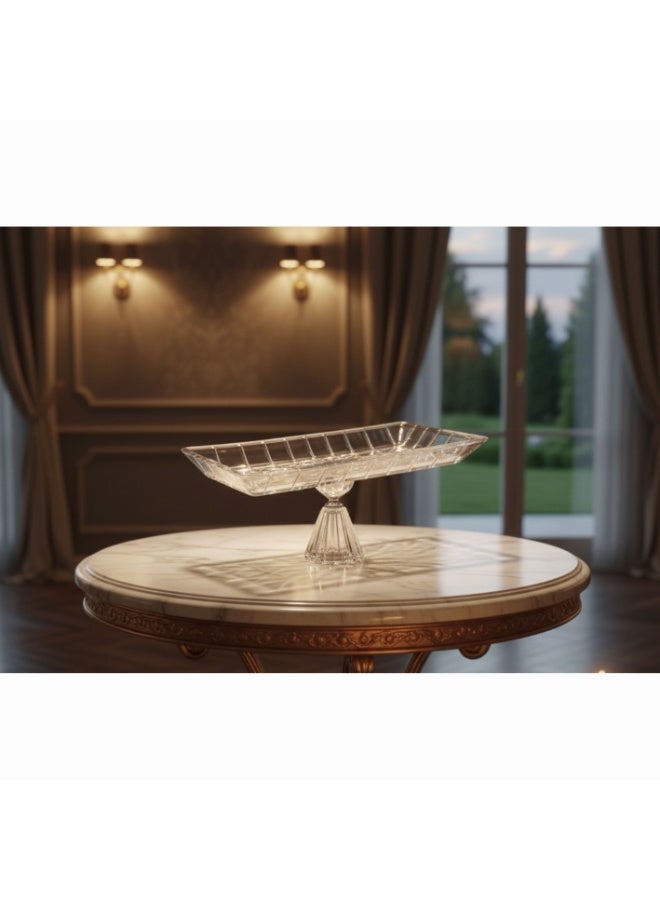 Crystal Glass Plate with Base 27x14 cm - Image 2