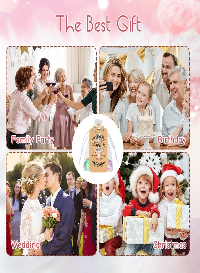 سوريو مجموعة Sureio من 60 سلسلة مفاتيح على شكل ملاك، هدايا مثالية لحفلات استقبال المولود، مع أكياس من الأورجانزا وبطاقات شكر. دلايات على شكل ملاك، هدايا تذكارية للضيوف، هدايا لحفلات الزفاف وأعياد الميلاد، باللونين الوردي والأبيض. - Image 5