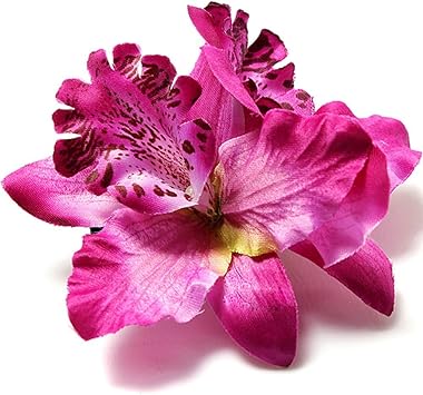 HugeStore Pack of 10 Womens Girls Orchid Flowers Leopard Hair Clip Hair Accessories Hair Pins - Image 3
