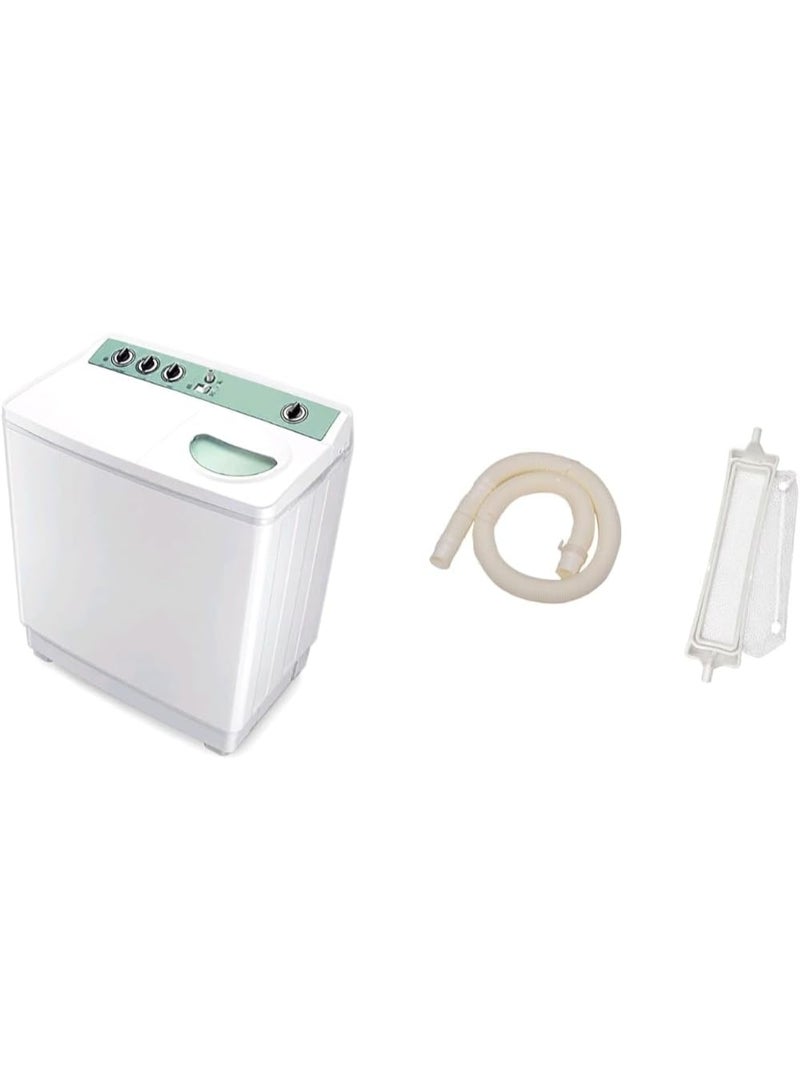 Imported 2-piece washing machine set (hose and filter) compatible with Toshiba semi-automatic washing machines (7kg, 10kg, and 12kg models). - Image 1