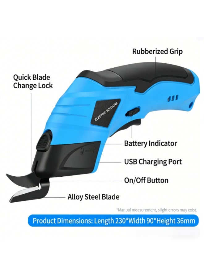 مقص كهربائي متعدد الوظائف من SC-Power، قابل لإعادة الشحن عبر USB، قاطع شديد التحمل بشفرات من سبائك الفولاذ - Image 2