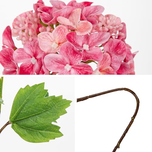 DILATATA Real Touch Hydrangea Artificial Flowers 19 Tall Artificial Hydrangea Flowers DoubleHeaded Faux Hydrangeas Pink Hydrangeas Realistic Silk Hydrangea for Home Decor Weddings Arrangements5 Branches - Image 3