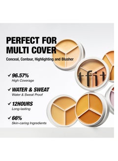 TFIT TFIT Cover Up Pro Concealer Palette - 3-in-1 ( 01 neutral | 0.52 Oz)  - Image 5