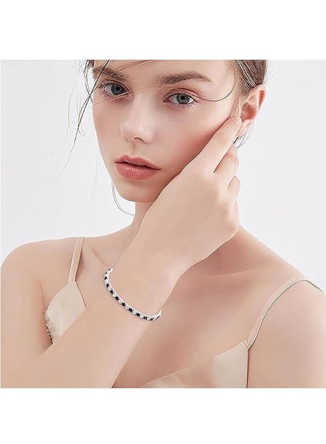 RATSAW Silver Bracelet for Women White Cubic Zirconia Bracelet Diamond Classic Adjustable Bracelet Trendy Dainty Gift for Ladies  - Image 5