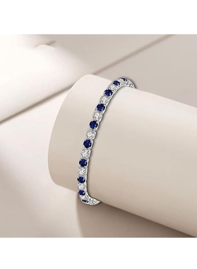 RATSAW Silver Bracelet for Women White Cubic Zirconia Bracelet Diamond Classic Adjustable Bracelet Trendy Dainty Gift for Ladies  - Image 3