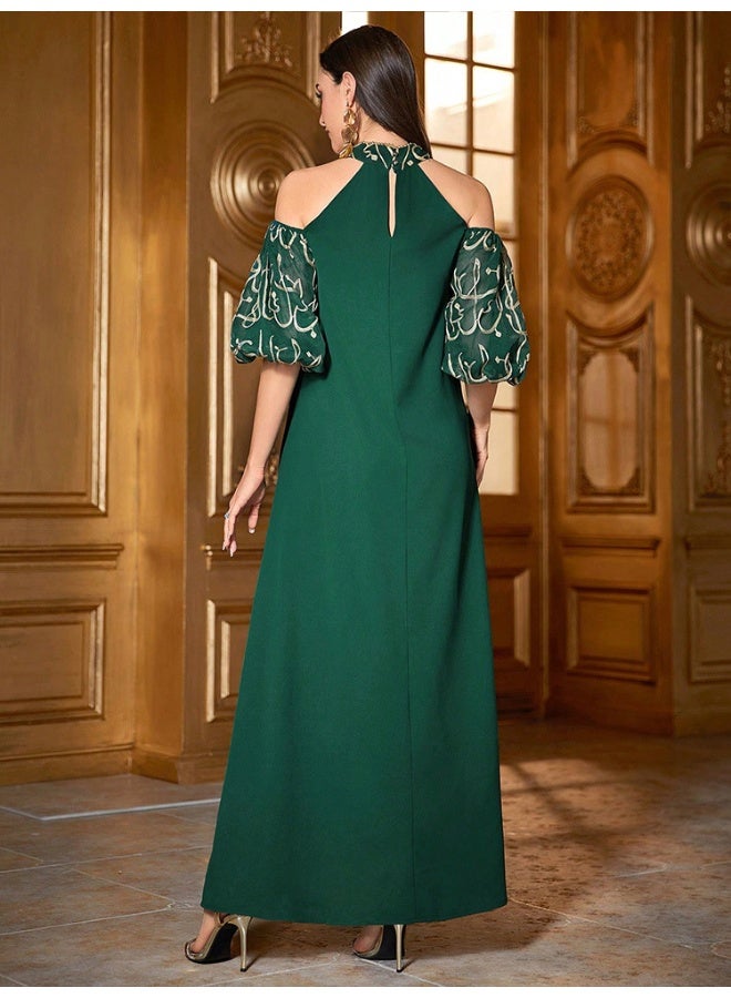 Madam Uniq Middle Eastern Embroidered Bodycon Dress - Image 3