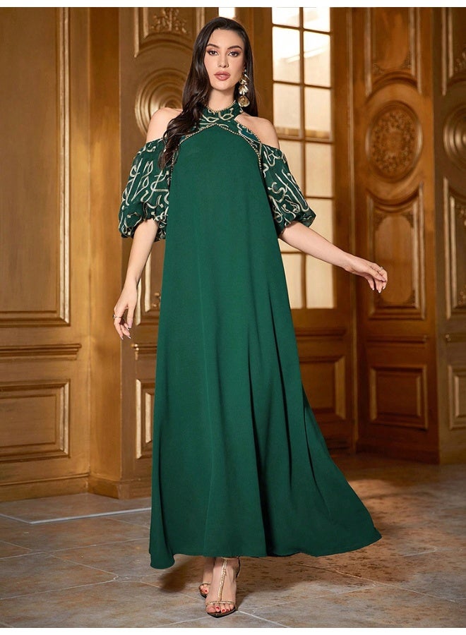 Madam Uniq Middle Eastern Embroidered Bodycon Dress - Image 1