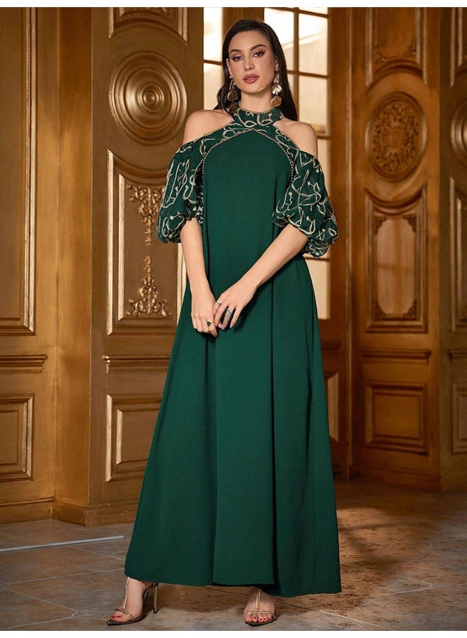 Madam Uniq Middle Eastern Embroidered Bodycon Dress - Image 4