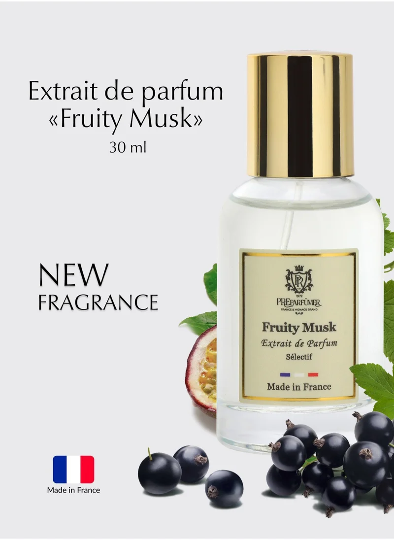 PREPARFUMER From France Fruity Musk 30ml - Fruity Scent with Blackcurrant & Passion Fruit - Luxury Fragrance - Long Lasting With Lily Notes