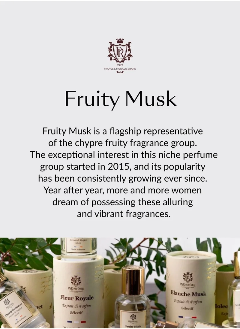PREPARFUMER From France Fruity Musk 30ml - Fruity Scent with Blackcurrant & Passion Fruit - Luxury Fragrance - Long Lasting With Lily Notes