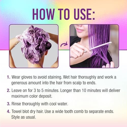 Punky Colour 3-in-1 Color Depositing Conditioner & Hair Cleanser - Purpledacious, Semi Permanent Hair Color Conditioner, Sulfate-Free Hair-Dye, 8.5 fl oz. - Image 5