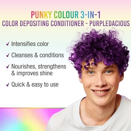 Punky Colour 3-in-1 Color Depositing Conditioner & Hair Cleanser - Purpledacious, Semi Permanent Hair Color Conditioner, Sulfate-Free Hair-Dye, 8.5 fl oz. - Image 2