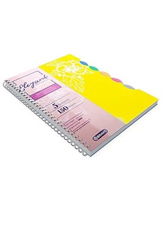 Bravo Bravo Elegant Notebook - A4 - 29.7*21 cm. - 150 Sheets - 5 Subjects - Yellow 
