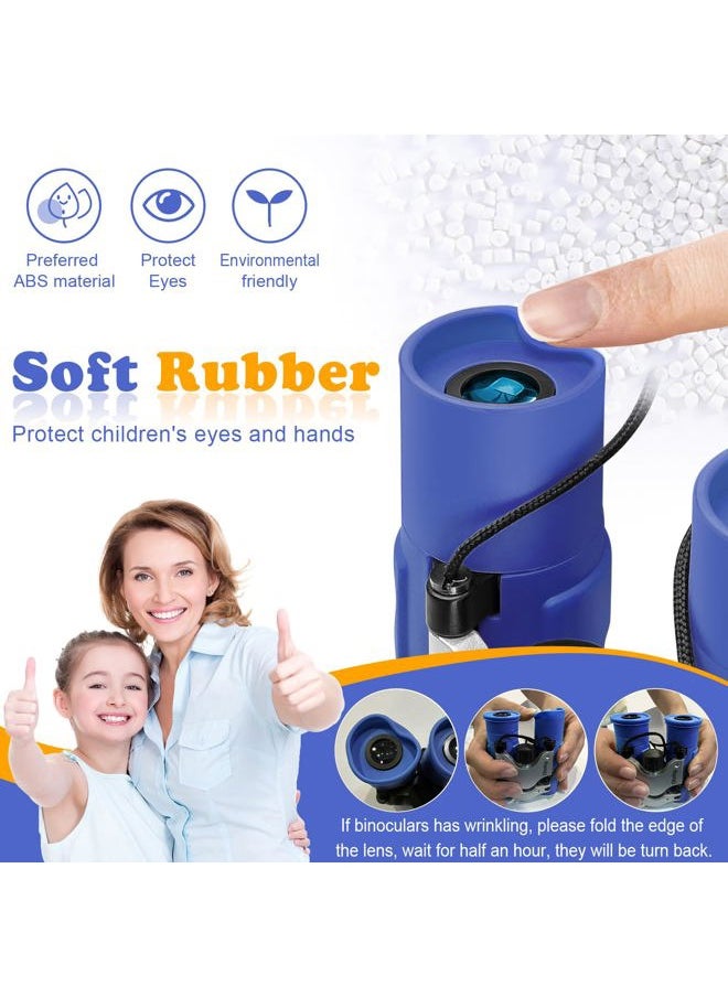Obuby Obuby Real Binoculars for Kids Gifts for 3-12 Years Boys Girls 8x21 High-Resolution Optics Mini Compact Binocular Toys Shockproof Folding Small Telescope for Bird Watching,Travel, Camping, Blue  - Image 4