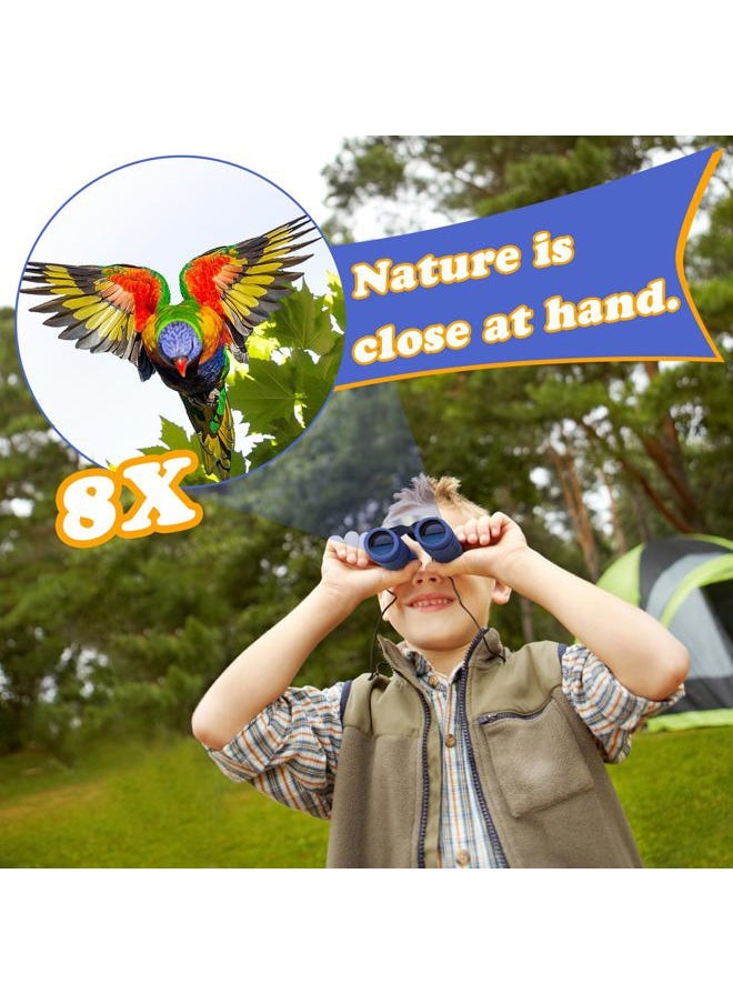 Obuby Obuby Real Binoculars for Kids Gifts for 3-12 Years Boys Girls 8x21 High-Resolution Optics Mini Compact Binocular Toys Shockproof Folding Small Telescope for Bird Watching,Travel, Camping, Blue  - Image 2