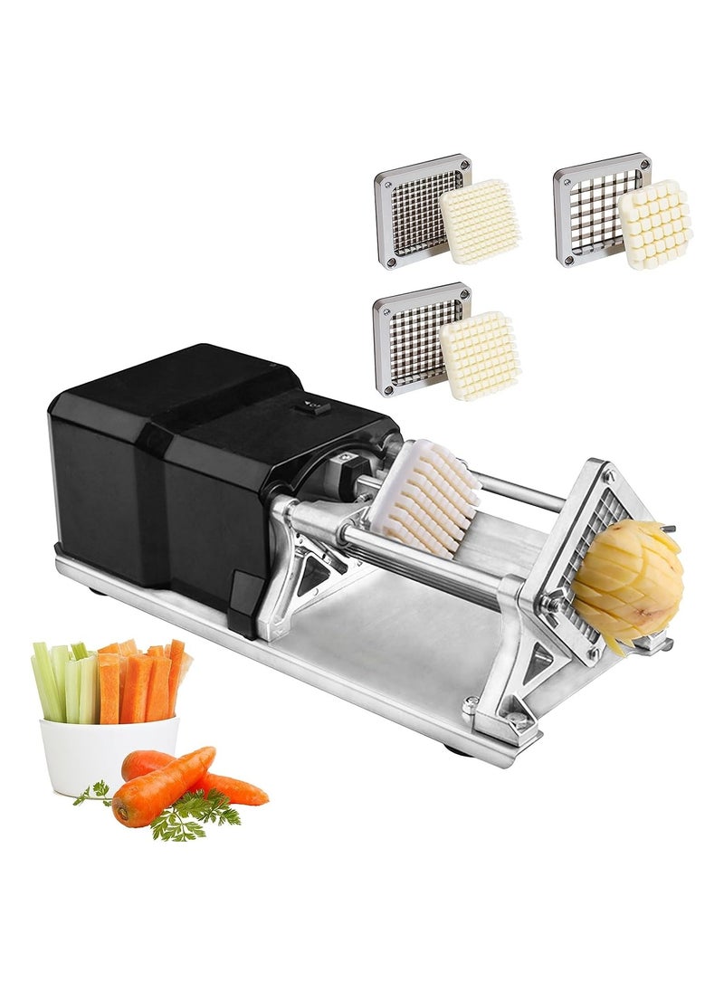 LETWOO - LETWOO Electric French Fry Cutter with 3 Blades Stainless Steel Automatic Potato Cutter Commercial Vegetable Chopper Professional Food Dicer for Carrot Cucumber Onion - Image 1