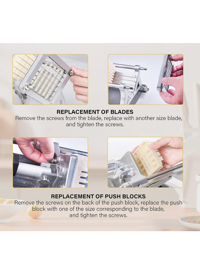 LETWOO - LETWOO Electric French Fry Cutter with 3 Blades Stainless Steel Automatic Potato Cutter Commercial Vegetable Chopper Professional Food Dicer for Carrot Cucumber Onion - Image 1