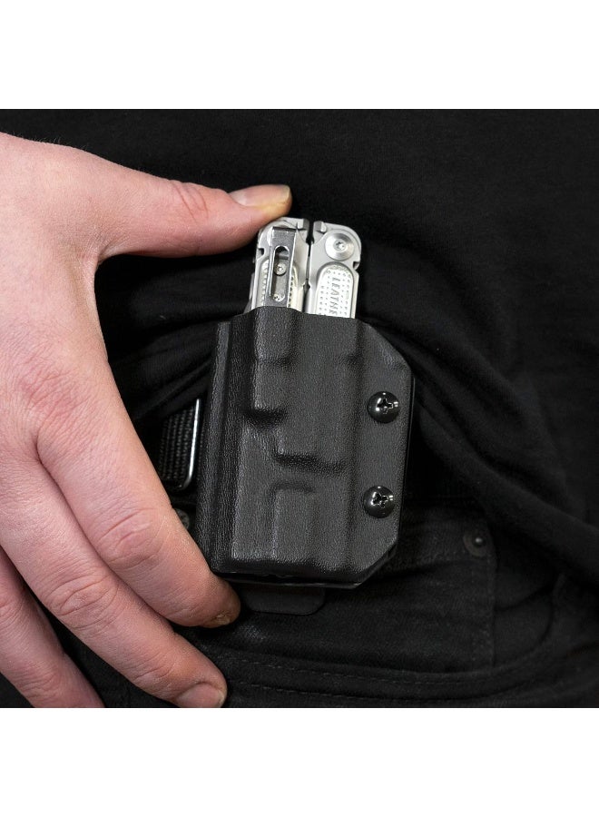 Clip & Carry Clip & Carry Kydex Multitool Sheath for LEATHERMAN FREE P4 - Made in USA (Multi-tool not included) EDC Multi Tool Holder Holster Cover (Black)  - Image 1