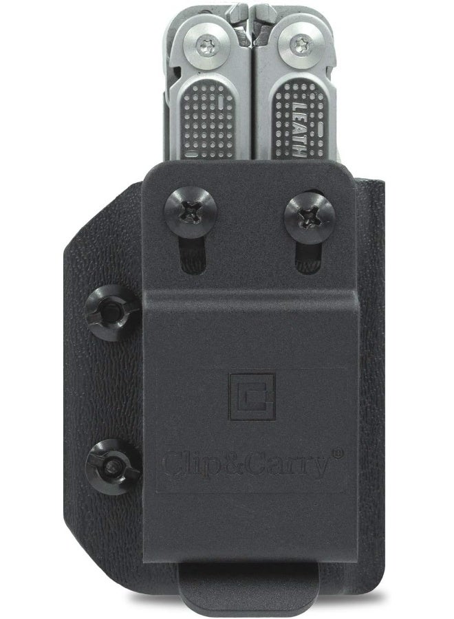 Clip & Carry Clip & Carry Kydex Multitool Sheath for LEATHERMAN FREE P4 - Made in USA (Multi-tool not included) EDC Multi Tool Holder Holster Cover (Black)  - Image 3