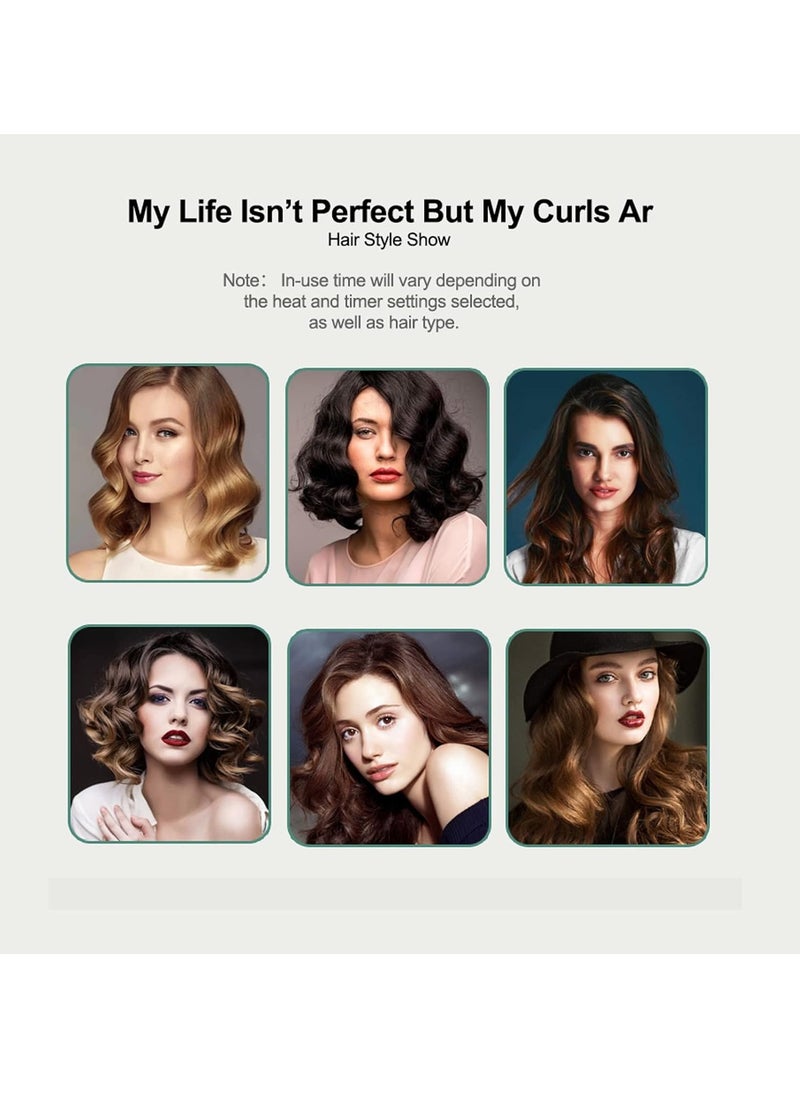 M MIAOYAN - Automatic hair curling iron, cordless automatic hair curling iron, left and right rotation, 4 timer settings, adjustable temperature, three curling levels - Image 1