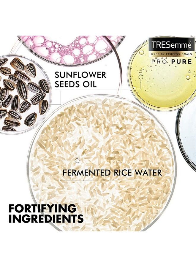 Tresemme بلسم برو بيور لإصلاح الشعر التالف 370 مل بماء الأرز المخمر خالي من الكبريتات والبارابين للشعر التالف - Image 4