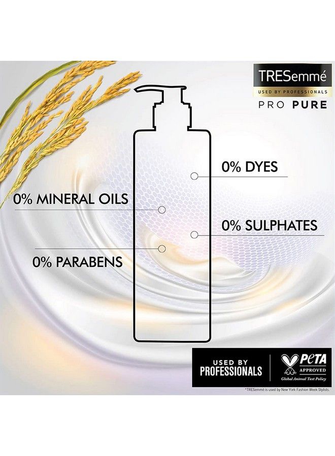 Tresemme بلسم برو بيور لإصلاح الشعر التالف 370 مل بماء الأرز المخمر خالي من الكبريتات والبارابين للشعر التالف - Image 5