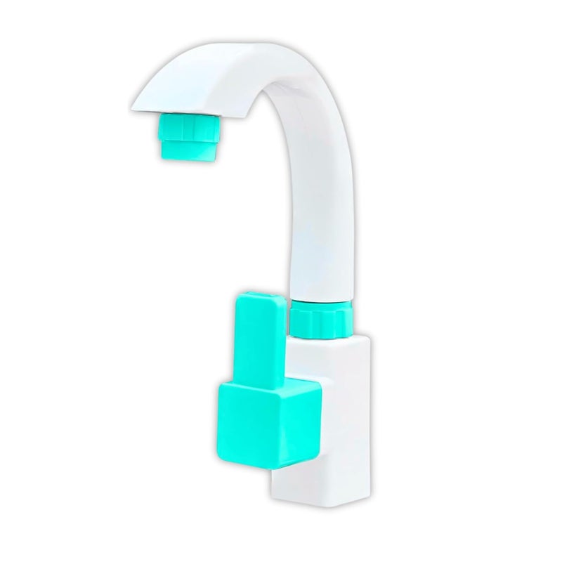 Aimko Heavy Duty Swan Neck Pillar Cock Tap | PVC Body White Faucet for Bathroom, Wash Basin & Kitchen Sink | Deck-Mounted Long Neck Tap, Rust-Free & Durable - Image 1