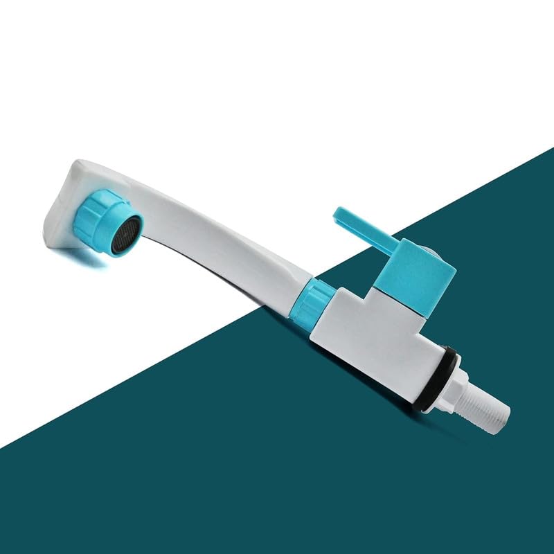 Aimko Heavy Duty Swan Neck Pillar Cock Tap | PVC Body White Faucet for Bathroom, Wash Basin & Kitchen Sink | Deck-Mounted Long Neck Tap, Rust-Free & Durable - Image 5
