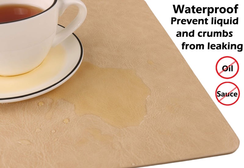 Jovono Faux Leather Placemats, Set of 4 PU Table Mats, Easy to Clean, Heat & Stain Resistant for Office Conference Table,Dining Home Decor - Image 4